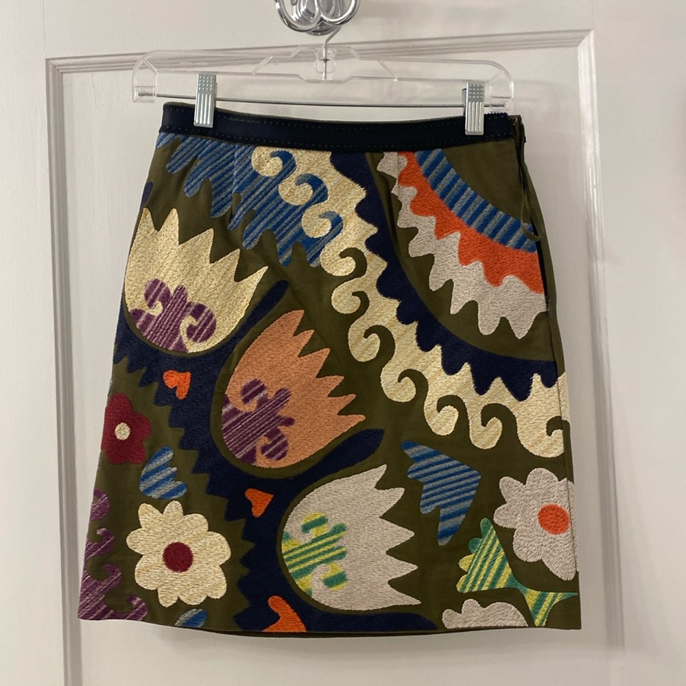 Anthropologie embroidered skirt